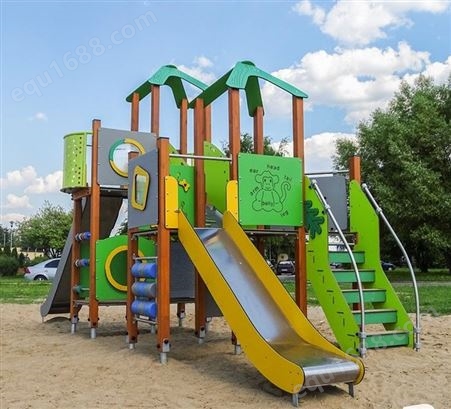 PE系列户外游乐设备 幼儿园非标大型不锈钢组合滑梯加工定制