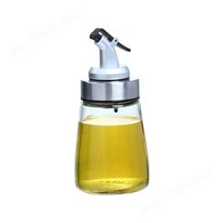 按压式油壶 家用厨房玻璃酱油醋调料瓶 自动开合不挂油锥形油瓶批发