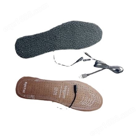 跨境电热鞋垫可裁剪不同尺码软胶底羊羔绒面保暖鞋垫USB插口电热