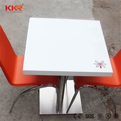 金康瑞人造石厂家 定制人造石餐桌 现代简约北欧白色小方桌圆桌