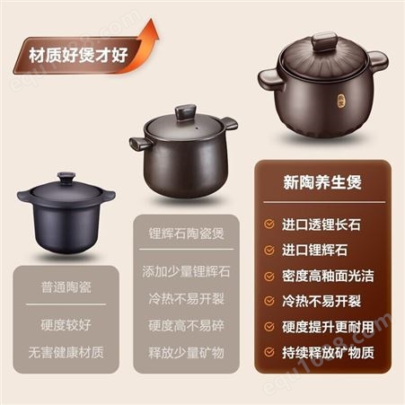 苏泊尔(SUPOR) 砂锅陶瓷煲新陶养生煲深汤煲明火专用 6L TB60A1