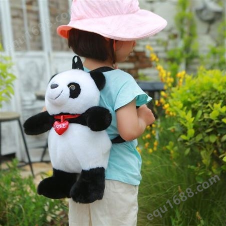 韩版儿童包2022秋季新款双肩包可爱熊猫小背包潮男女童卡通毛绒包