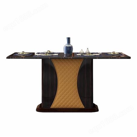 天一美家_意式轻奢餐桌长方形实木简约饭桌现代家具新品