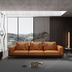 天一美家北欧风格布艺沙发三人位小户型简约现代客厅科技布家具