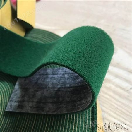 浙诚传动 剪毛机用包滚筒绿绒防滑刺皮带
