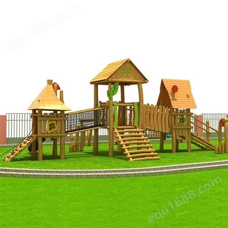 幼儿园小区园林户外木质滑梯儿童可定制黄花梨木