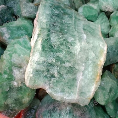 加工萤石原矿 水晶装饰摆件清透绿色萤石块定制