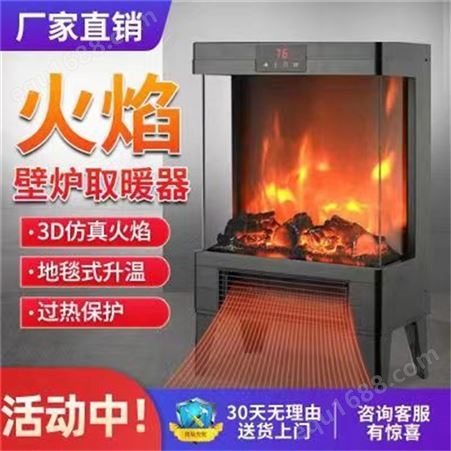 智能家居壁炉取暖器3d仿真火焰家用节能遥控取暖炉暖气炉暖风机