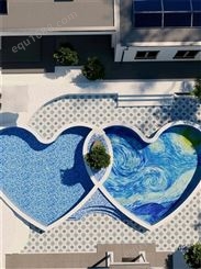 新款网红梵高星空游泳池大型钢结构拼装式泳池设备整套输出伊贝莎
