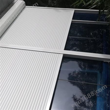 玻璃天窗电动户外遮阳铝合金天幕隔热 阳光房顶部遮阳棚 上门安装