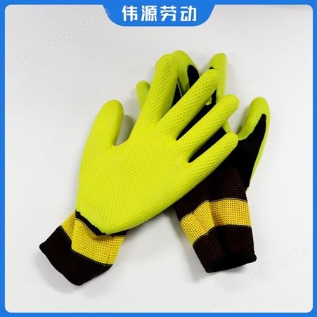 建筑工程用 橡胶黄色手套 具有良好的耐磨防油污效果 一双抵三双