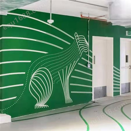创意墙面绘画 地下停车场彩绘 地面涂鸦3D画设计定制 人工