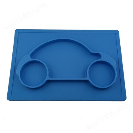 现货耐高温食品级创意小汽车宝宝一体式硅胶餐盘防滑耐摔辅食碗